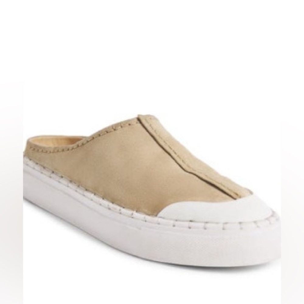 New $138 FREE PEOPLE JUNO Slip On Sport Size 7 Cafe Suede Beige
